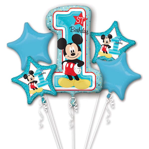 (image for) Mickey Mouse 1st Birthday Balloons Bouquet